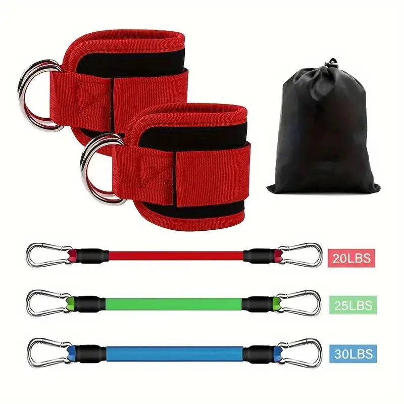 6-Piece Leg Resistance Band Set for Hip Strength Training, Running, Fitness, Ankle Resistance Bands, Yoga, Glute Training, Elastic Bands for Fitness Strength Training, Three-Tube Leg Training Resistance Bands, Leg Resistance Bands