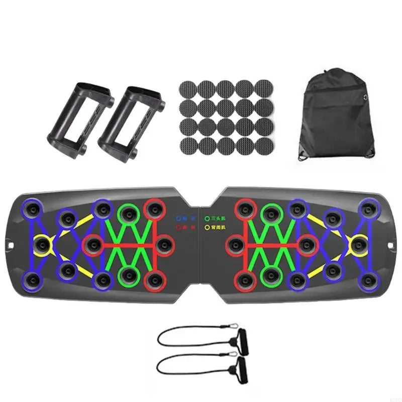 E56D Push up Boards, Exercise Pushup Stands with Resistance Band for Fitness Training