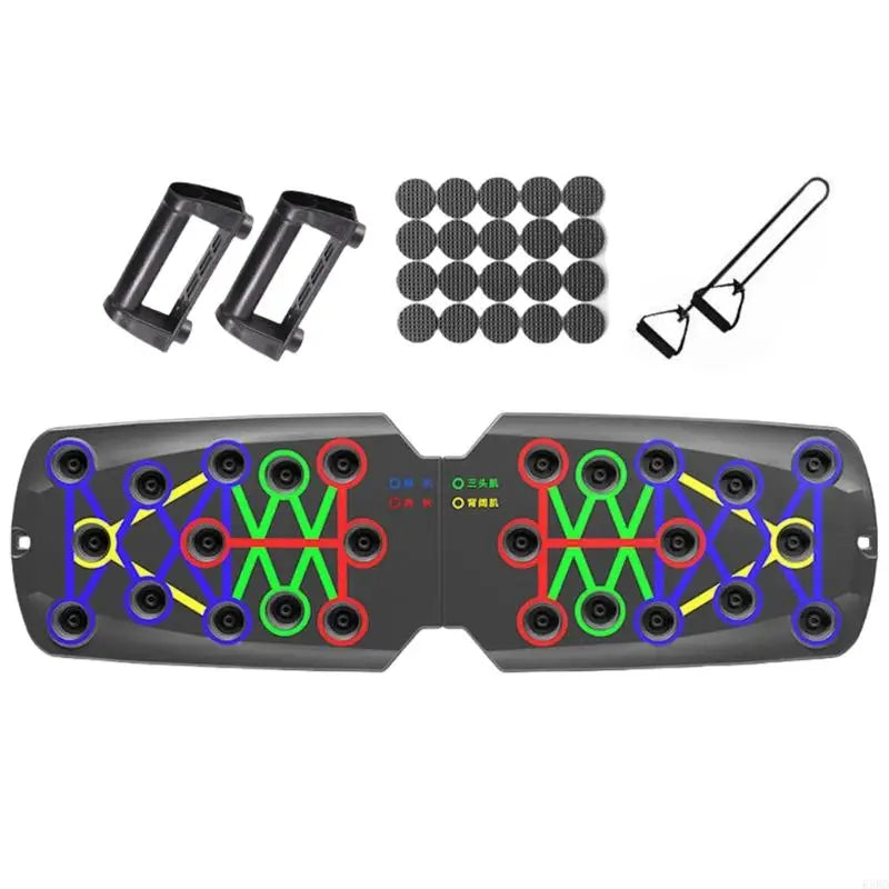 E56D Push up Boards, Exercise Pushup Stands with Resistance Band for Fitness Training