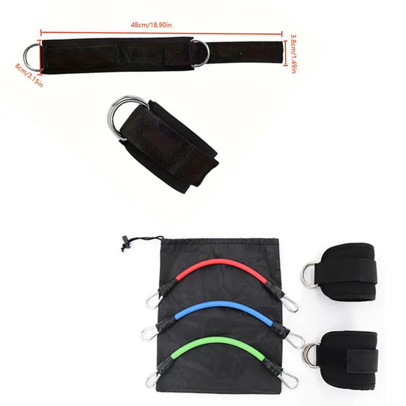 6-Piece Leg Resistance Band Set for Hip Strength Training, Running, Fitness, Ankle Resistance Bands, Yoga, Glute Training, Elastic Bands for Fitness Strength Training, Three-Tube Leg Training Resistance Bands, Leg Resistance Bands