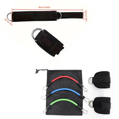 6-Piece Leg Resistance Band Set for Hip Strength Training, Running, Fitness, Ankle Resistance Bands, Yoga, Glute Training, Elastic Bands for Fitness Strength Training, Three-Tube Leg Training Resistance Bands, Leg Resistance Bands