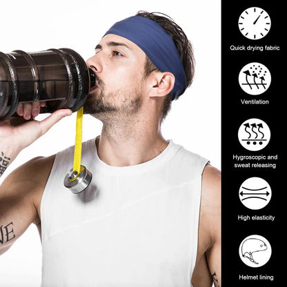 1PC Sports Headband Running Fitness Sweatband Quick-Dry Elastic Absorbent Men Women Cycling Jog Tennis Yoga Gym Hair Bandage