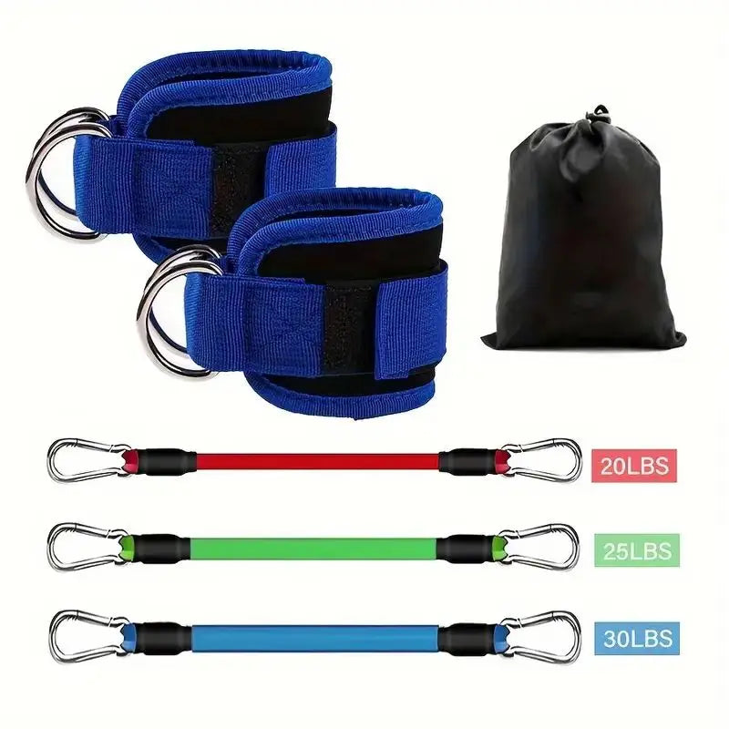 6-Piece Leg Resistance Band Set for Hip Strength Training, Running, Fitness, Ankle Resistance Bands, Yoga, Glute Training, Elastic Bands for Fitness Strength Training, Three-Tube Leg Training Resistance Bands, Leg Resistance Bands