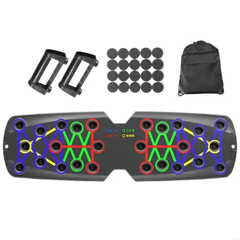E56D Push up Boards, Exercise Pushup Stands with Resistance Band for Fitness Training