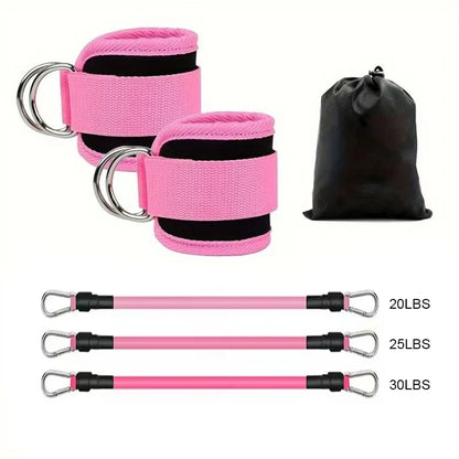 6-Piece Leg Resistance Band Set for Hip Strength Training, Running, Fitness, Ankle Resistance Bands, Yoga, Glute Training, Elastic Bands for Fitness Strength Training, Three-Tube Leg Training Resistance Bands, Leg Resistance Bands